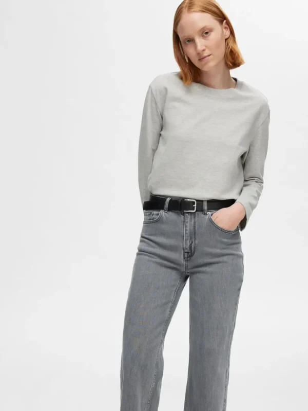 SELECTED GRÅ VIDA JEANS Grey Clearance