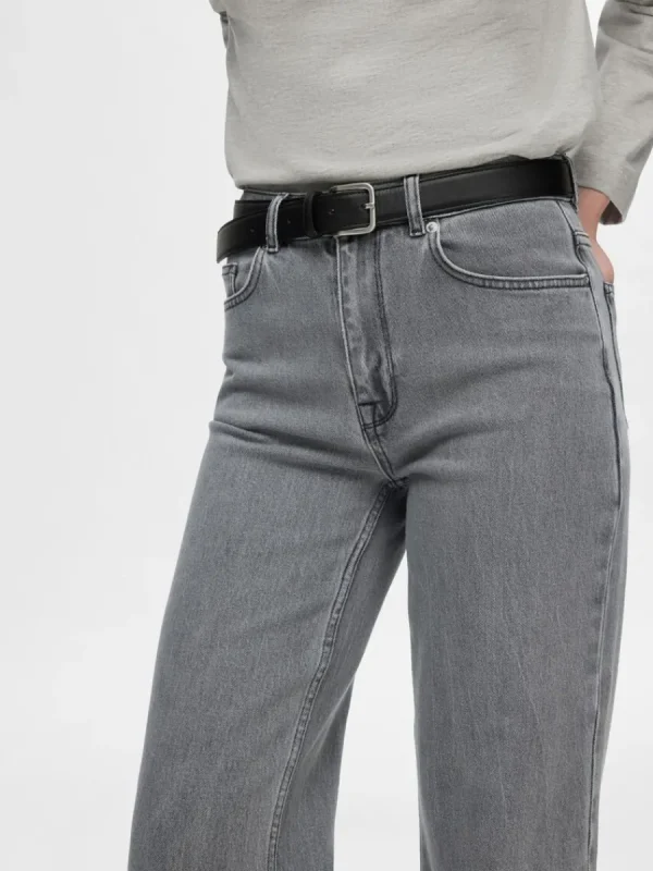 SELECTED GRÅ VIDA JEANS Grey Clearance