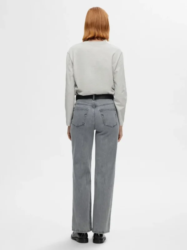 SELECTED GRÅ VIDA JEANS Grey Clearance