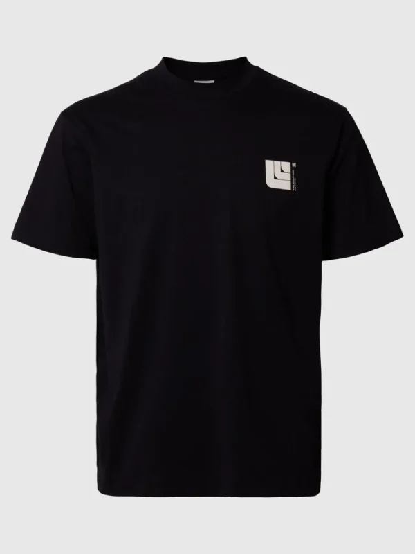 SELECTED GRAFISKT TRYCK T-SHIRT Black Sale