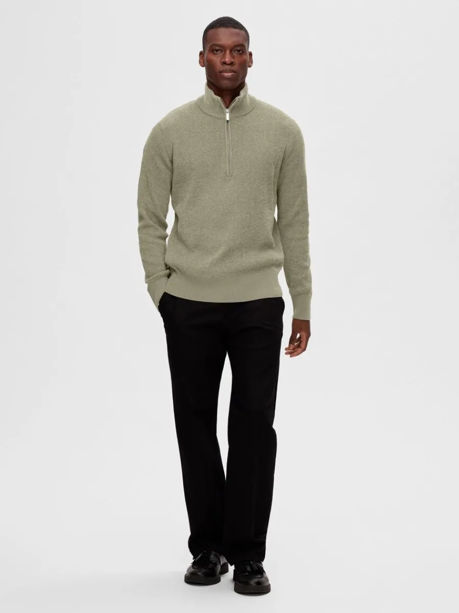 half_zip_trja_1.webp SELECTED HALF ZIP TRÖJA Green Shop