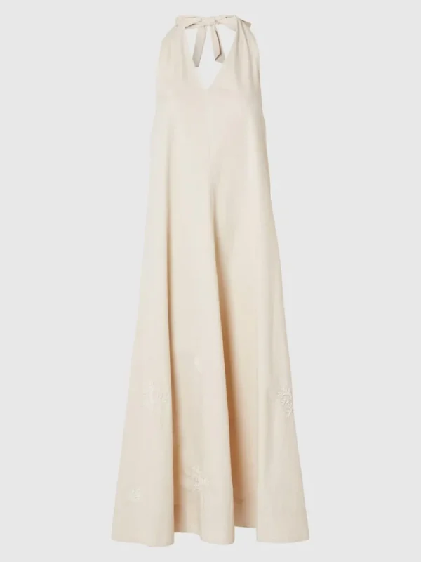 SELECTED HALTERNECK MAXIKLÄNNING Beige Sale