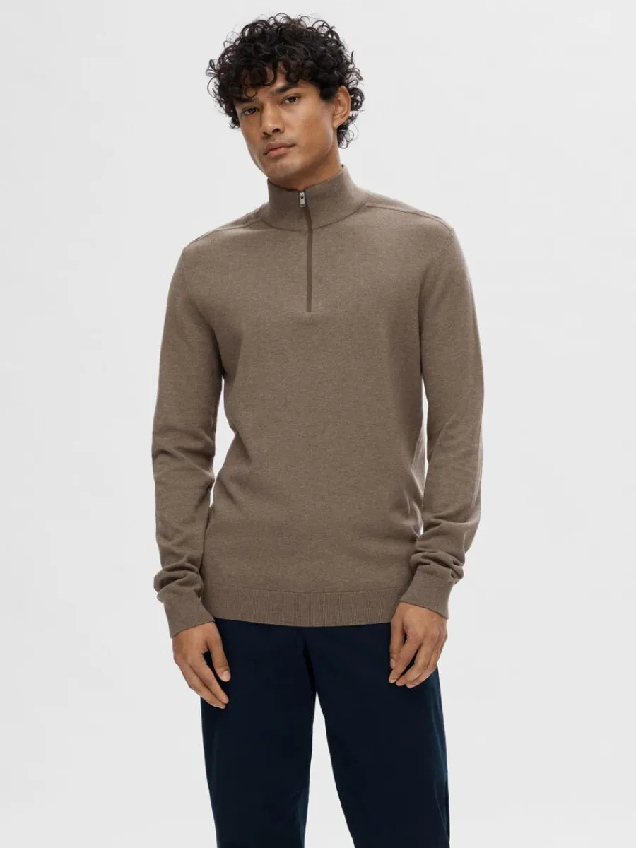 halvlngt_blixtls_stickad__0-7.webp SELECTED HALVLÅNGT BLIXTLÅS STICKAD TRÖJA Brown Discount