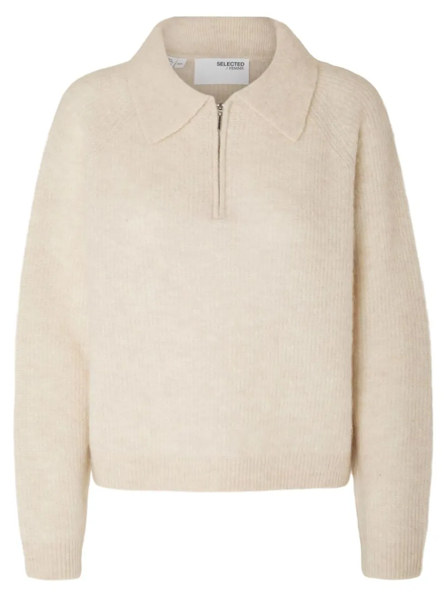 halvlngt_blixtls_stickad__5.webp SELECTED HALVLÅNGT BLIXTLÅS STICKAD TOPP Beige Store