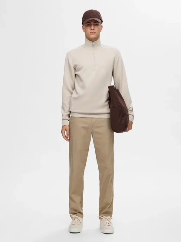 SELECTED HALVLÅNGT BLIXTLÅS SWEATSHIRT Beige Online