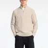 SELECTED HALVLÅNGT BLIXTLÅS TRÖJA Beige New