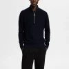 SELECTED HALVLÅNGT BLIXTLÅS TRÖJA Blue Online