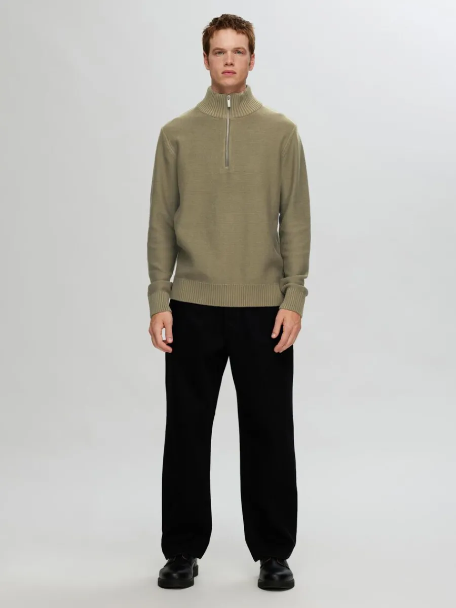 halvlngt_blixtls_trja_1-13.webp SELECTED HALVLÅNGT BLIXTLÅS TRÖJA Green Best Sale