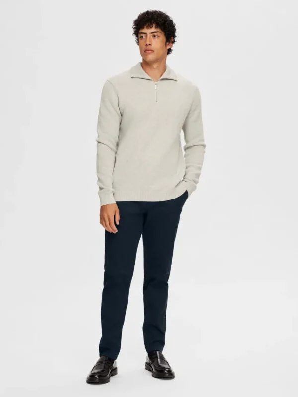 SELECTED HALVLÅNGT BLIXTLÅS TRÖJA Grey Fashion