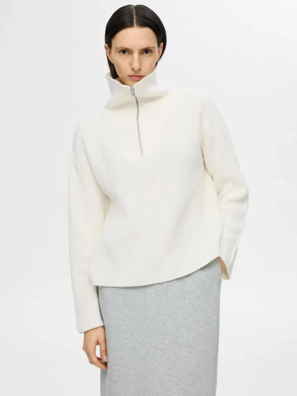 SELECTED HALVLÅNGT BLIXTLÅS TRÖJA White Cheap