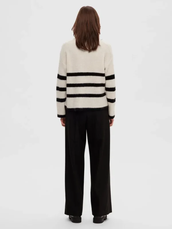 SELECTED HALVLÅNGT BLIXTLÅS TRÖJA Beige Store