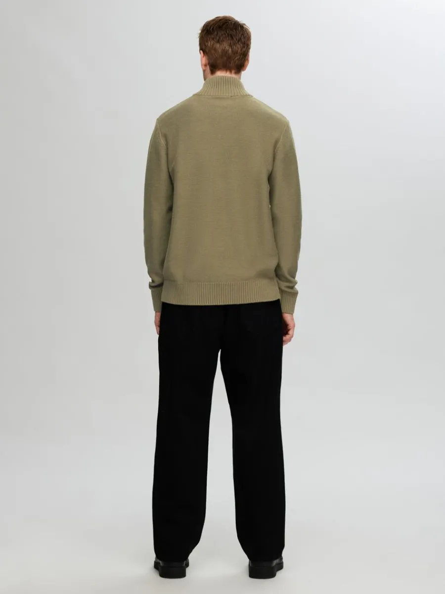 halvlngt_blixtls_trja_5-12.webp SELECTED HALVLÅNGT BLIXTLÅS TRÖJA Green Best Sale