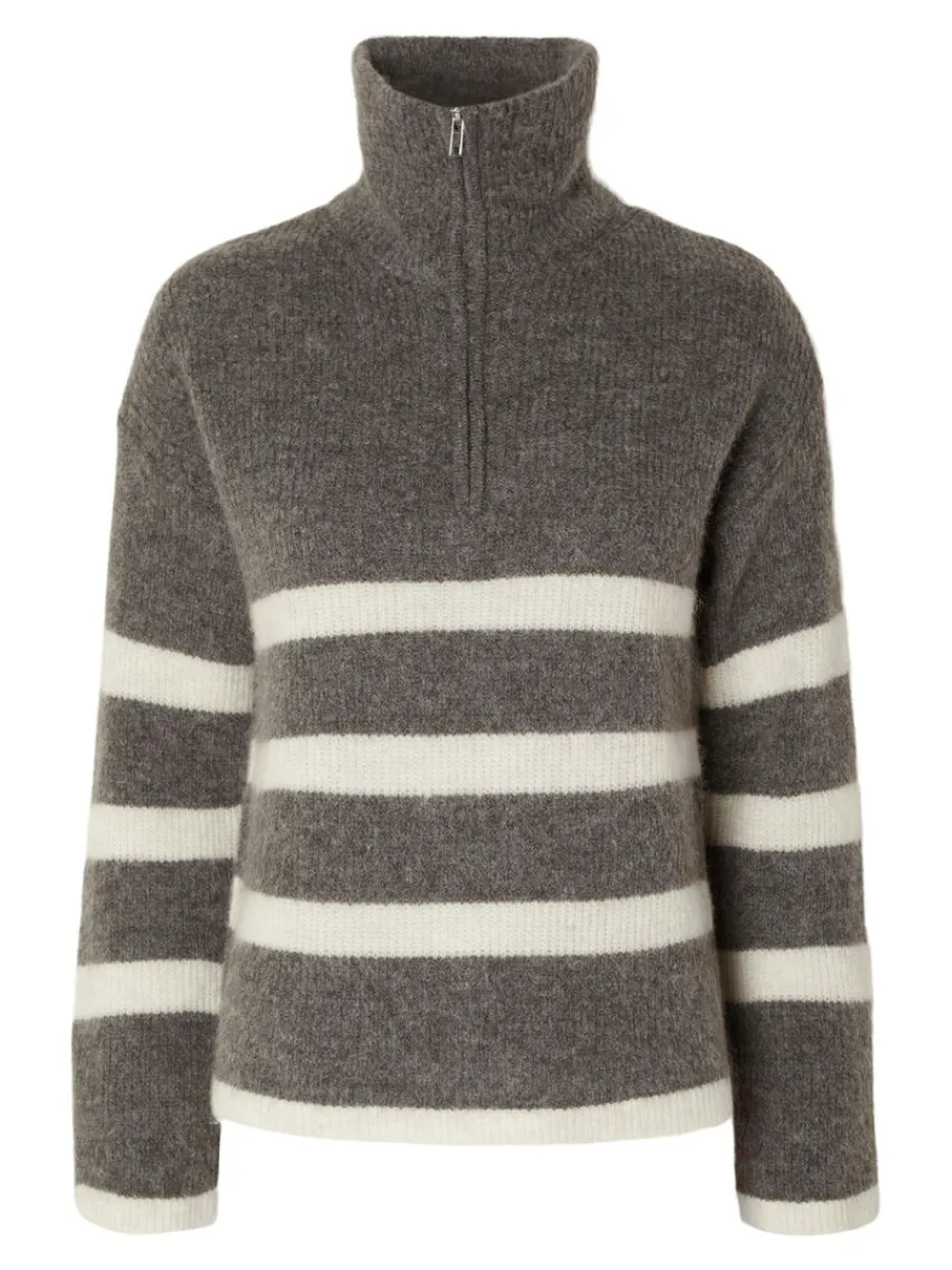 halvlngt_blixtls_trja_5-5.webp SELECTED HALVLÅNGT BLIXTLÅS TRÖJA Grey Discount