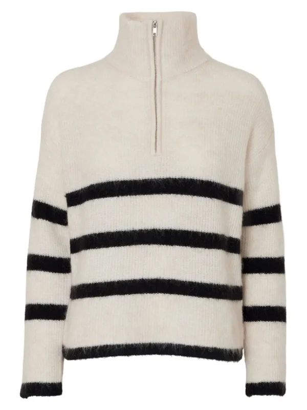 SELECTED HALVLÅNGT BLIXTLÅS TRÖJA Beige Store