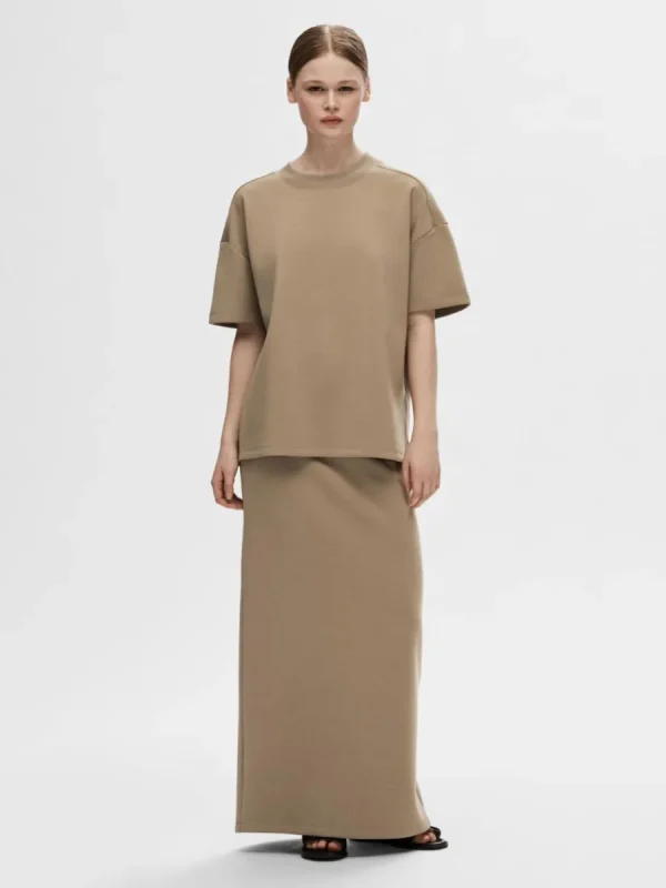SELECTED HALVPOLO T-SHIRT Brown Online