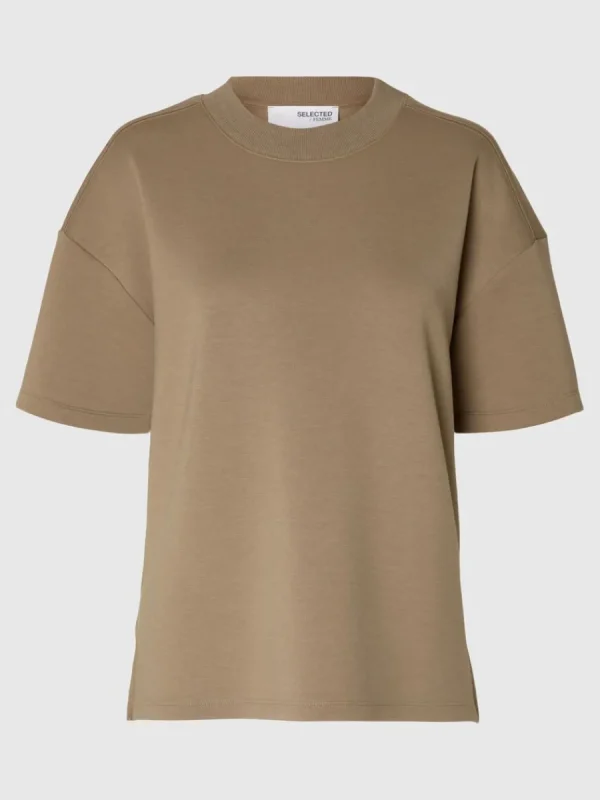 SELECTED HALVPOLO T-SHIRT Brown Online