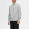 SELECTED HÖG HALS MED BLIXTLÅS STICKAD KOFTA Grey Shop
