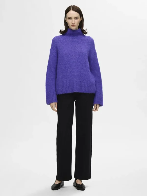 SELECTED HÖG HALS TRÖJA Purple Shop