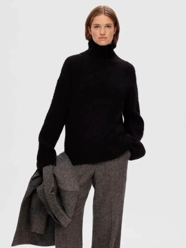 SELECTED HÖG HALS TRÖJA Black Store