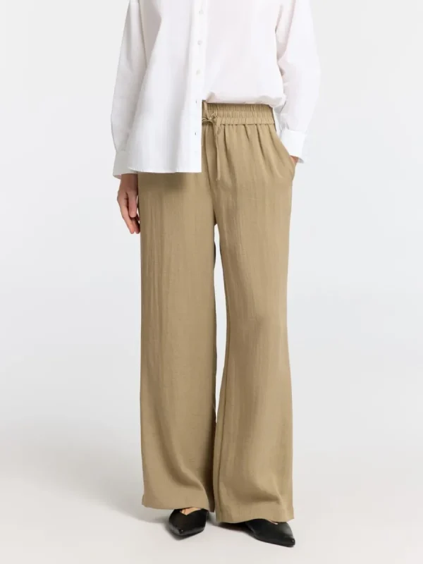 SELECTED HÖG MIDJA BYXOR Brown Clearance