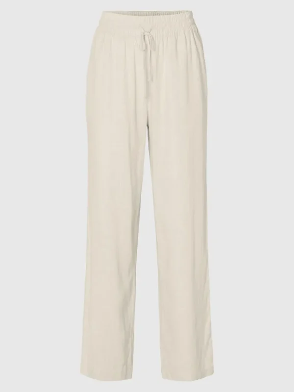 SELECTED HÖG MIDJA BYXOR Beige Shop