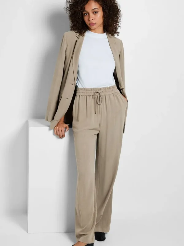 SELECTED HÖG MIDJA BYXOR Beige Shop