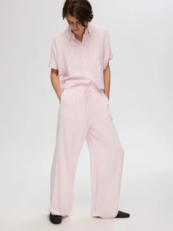 SELECTED HÖG MIDJA BYXOR Pink Sale