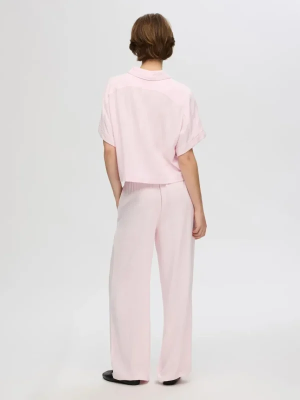 SELECTED HÖG MIDJA BYXOR Pink Sale