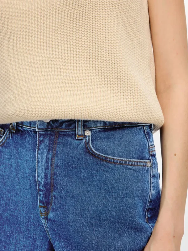 SELECTED HÖG MIDJA JEANSSHORTS Blue New