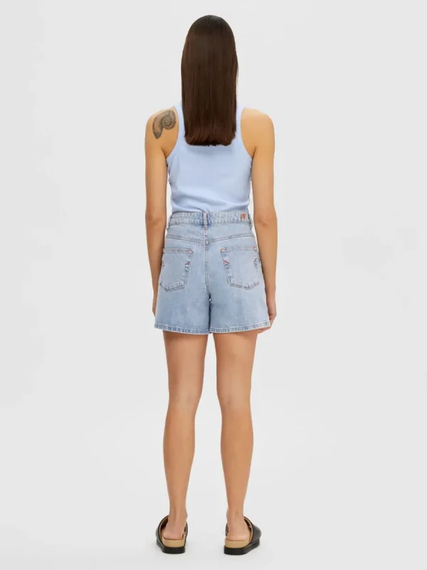 SELECTED HÖG MIDJA JEANSSHORTS Blue Store