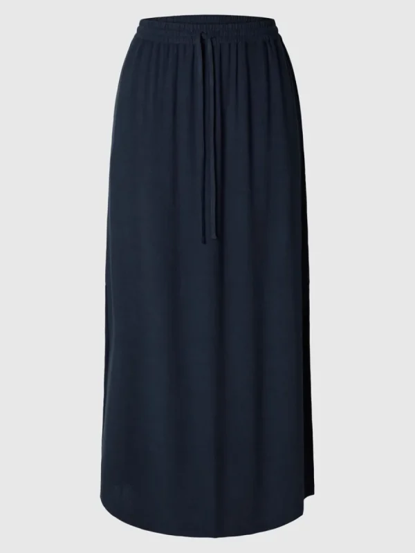 SELECTED HÖG MIDJA MAXIKJOL Blue Clearance