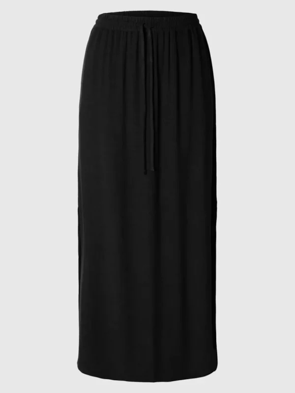 SELECTED HÖG MIDJA MAXIKJOL Black Sale