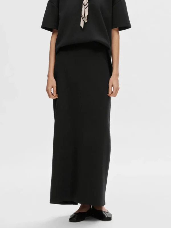 SELECTED HÖG MIDJA MAXIKJOL Black Cheap