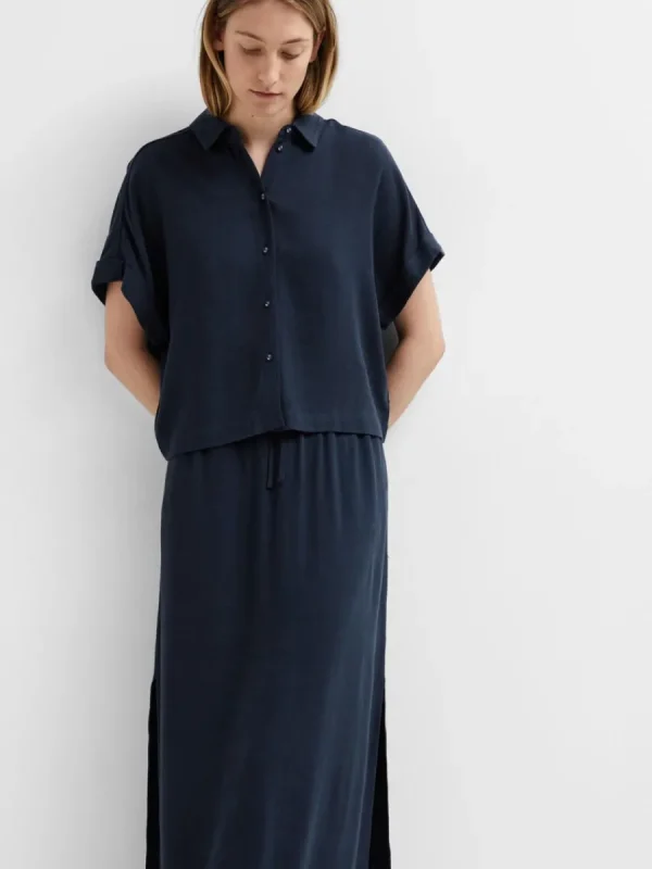 SELECTED HÖG MIDJA MAXIKJOL Blue Clearance