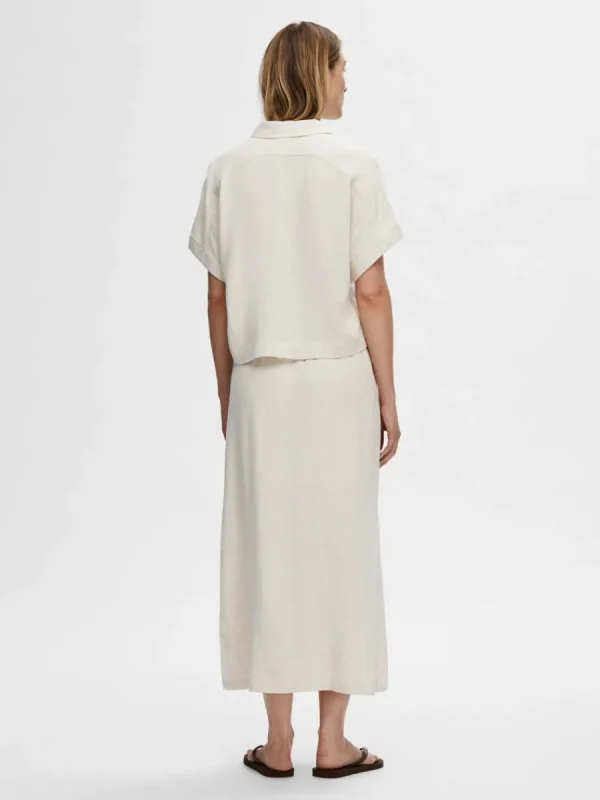 SELECTED HÖG MIDJA MAXIKJOL Beige Shop