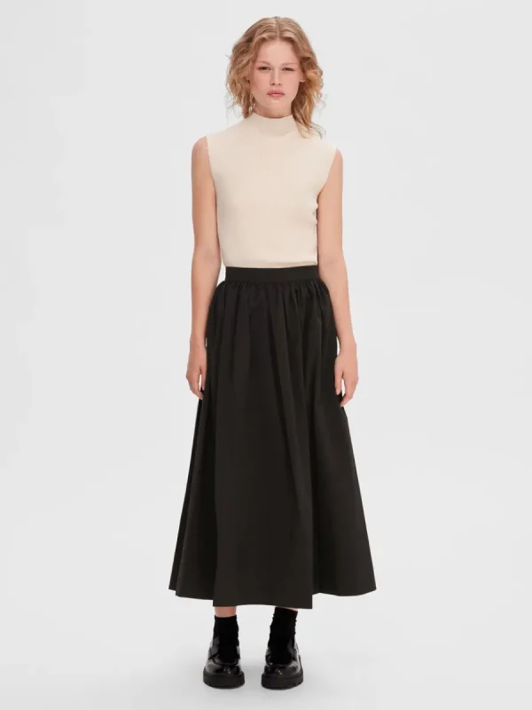 SELECTED HÖG MIDJA MIDIKJOL Black Fashion