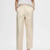 SELECTED HÖG MIDJA RAKA BYXOR Beige Best