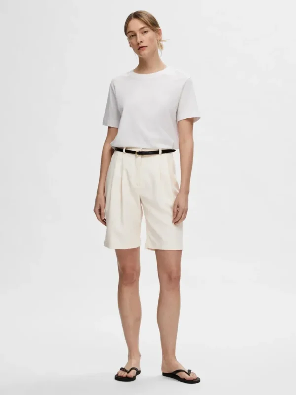 SELECTED HÖG MIDJA SHORTS Beige Cheap