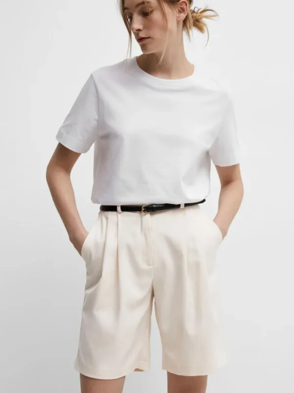 SELECTED HÖG MIDJA SHORTS Beige Cheap