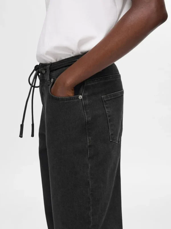 SELECTED HÖG MIDJA VIDA JEANS Black Cheap