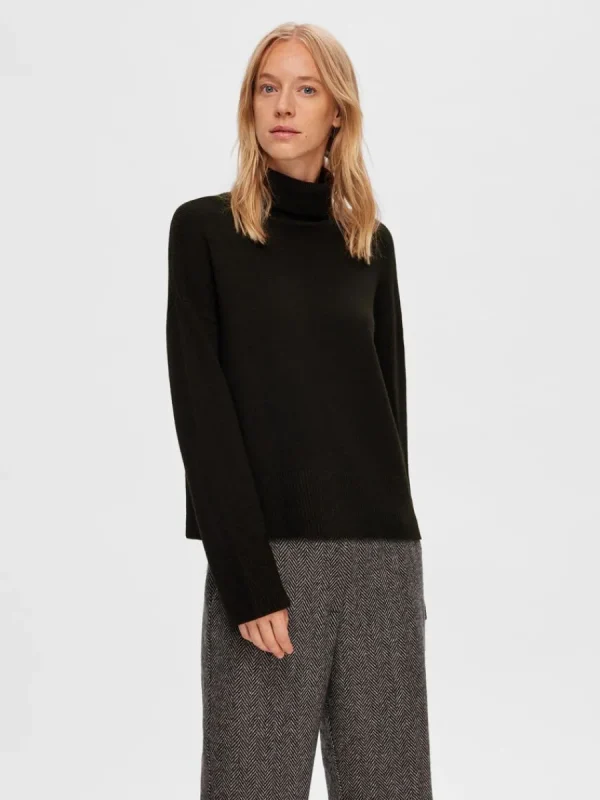 SELECTED HÖGHALSAD TRÖJA Black Online