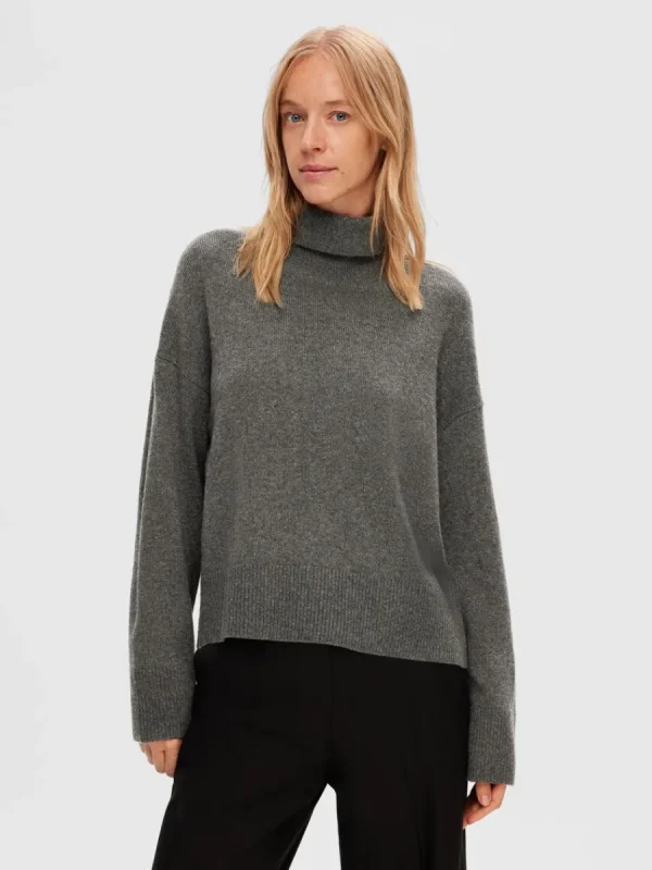 SELECTED HÖGHALSAD TRÖJA Grey Best