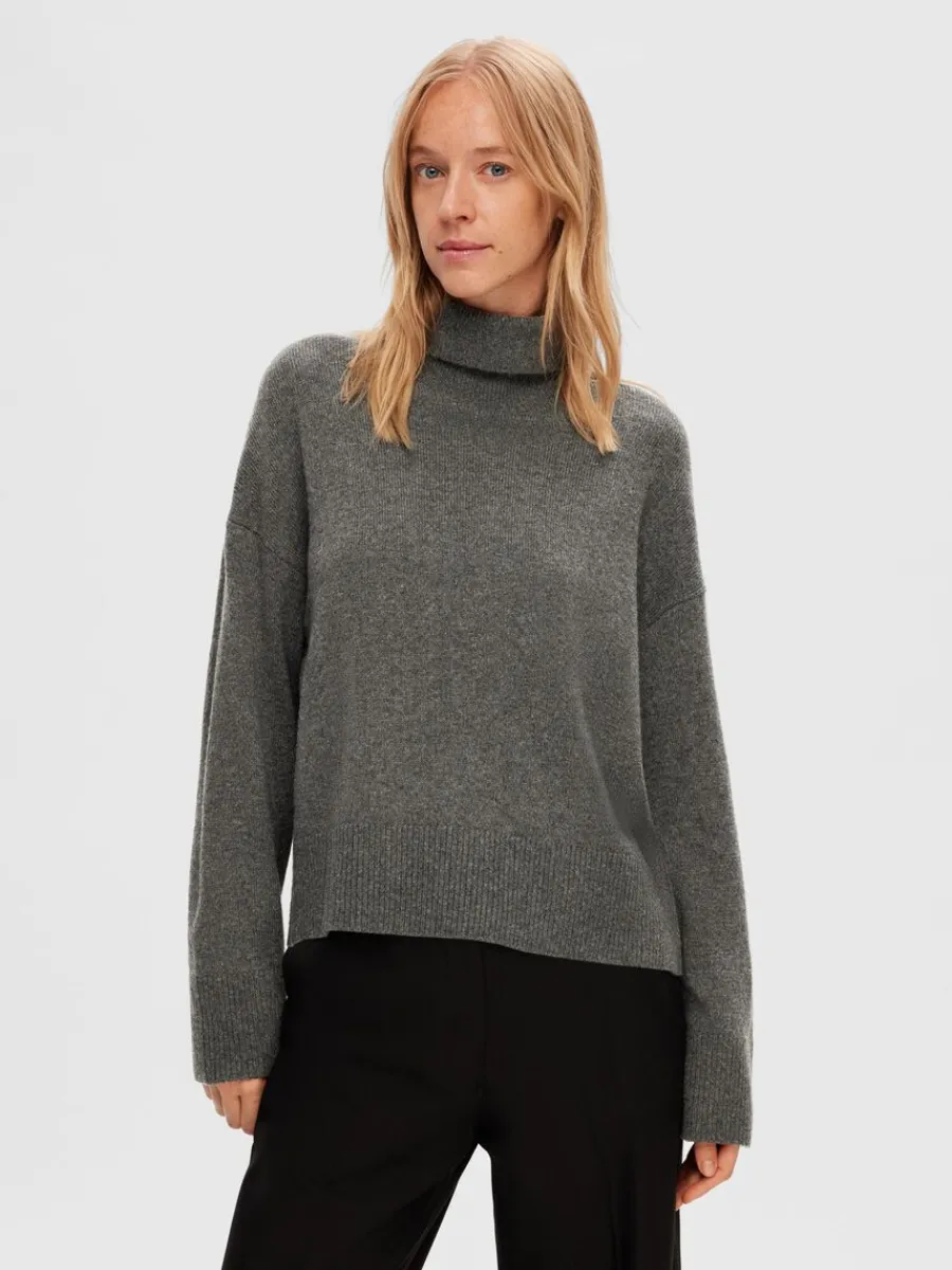 hghalsad_trja_2.webp SELECTED HÖGHALSAD TRÖJA Grey Cheap