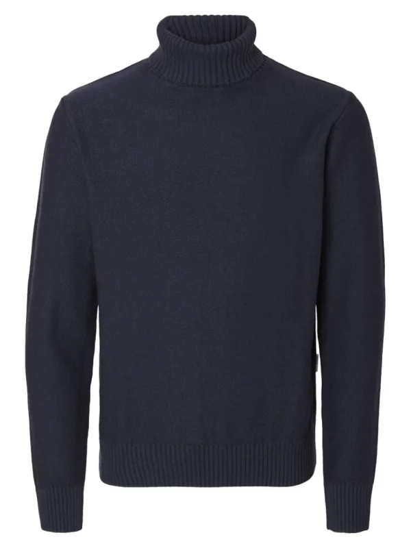 SELECTED HÖGHALSAD TRÖJA Blue Cheap