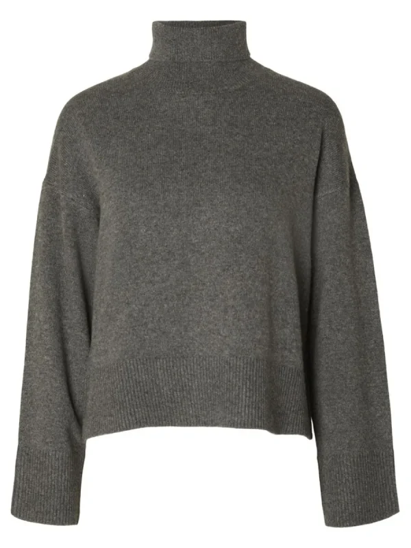 SELECTED HÖGHALSAD TRÖJA Grey Best