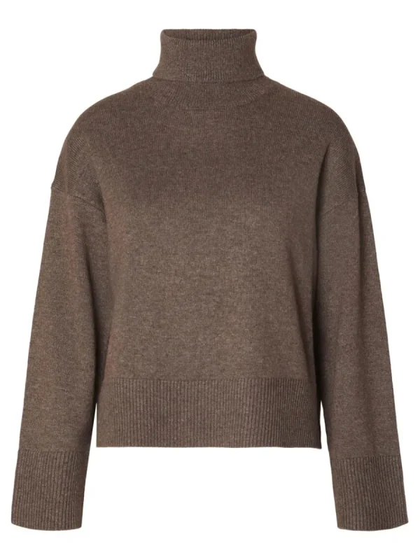 SELECTED HÖGHALSAD TRÖJA Brown Clearance