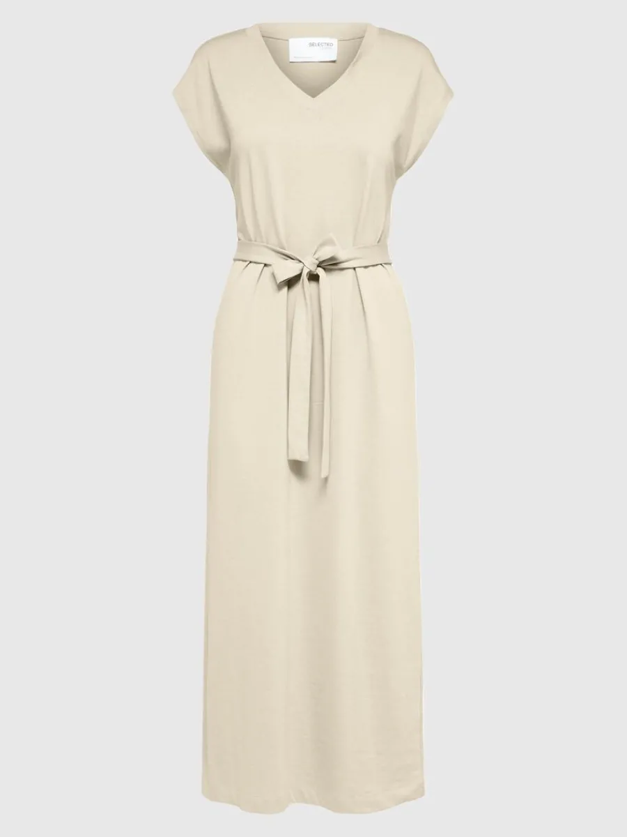 holkrm_midiklnning_5.webp SELECTED HOLKÄRM MIDIKLÄNNING Beige Clearance