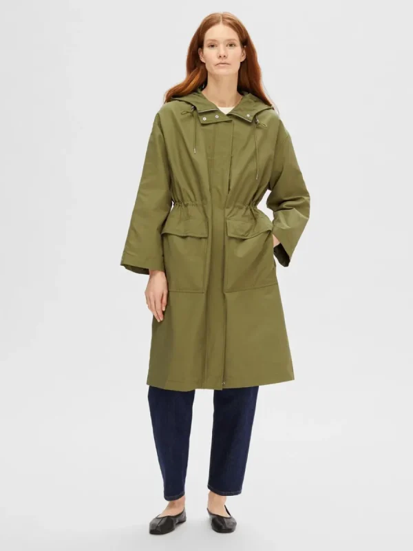 SELECTED HUVFÖRSEDD PARKAS Green Hot
