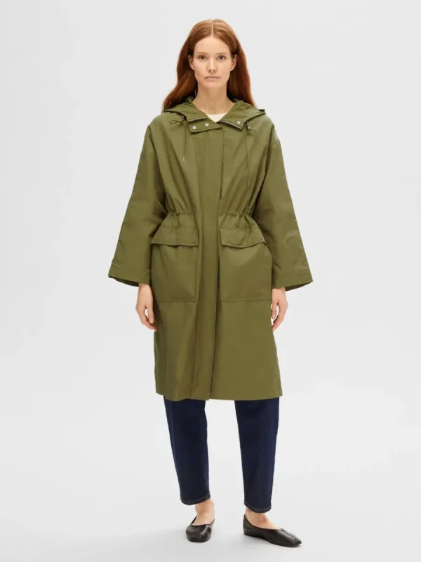 SELECTED HUVFÖRSEDD PARKAS Green Hot