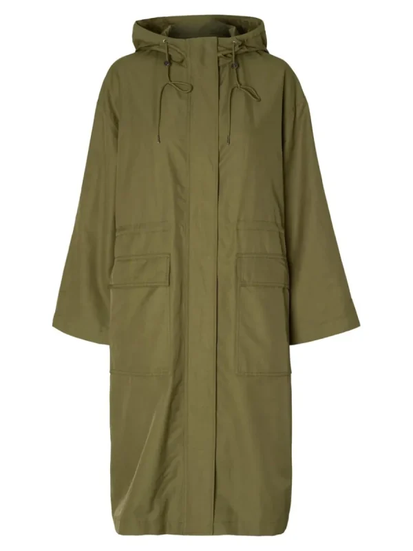 SELECTED HUVFÖRSEDD PARKAS Green Hot